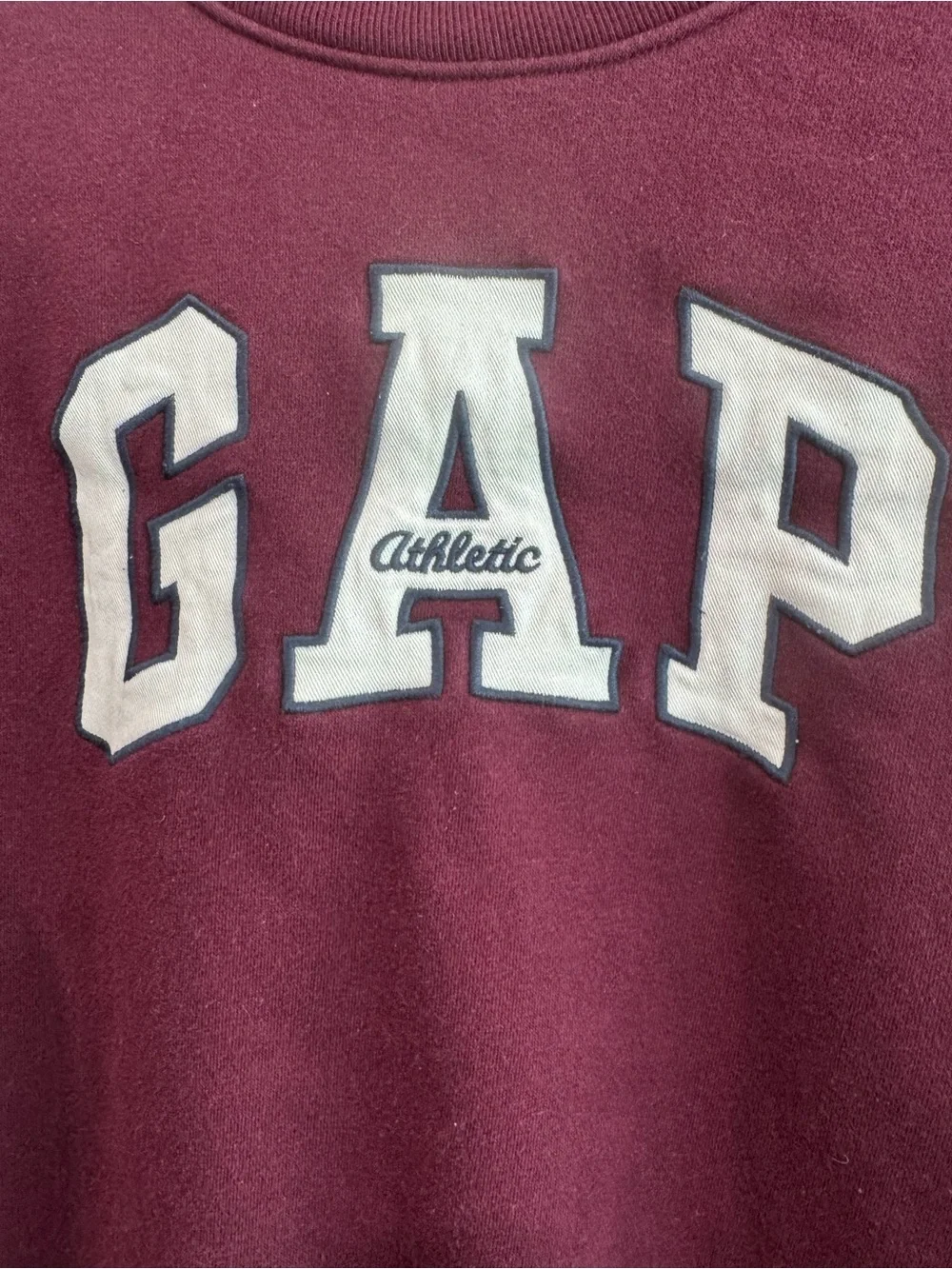 GAP Kids Burgundy Mock Neck Sweatshirt with White Logo